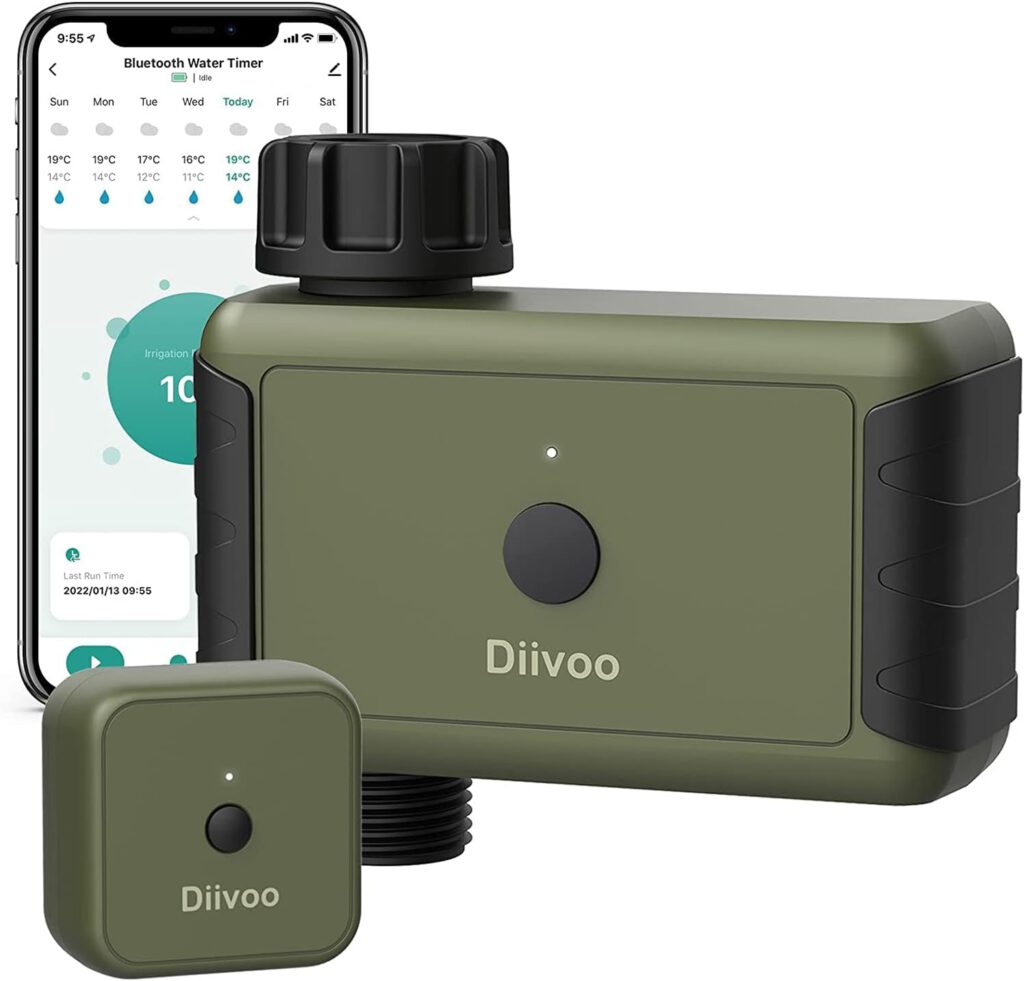 Diivoo Bewässerungscomputer WLAN, Bewässerungscomputer smart mit Zeit- und Frequenzbewässerungsfunktion