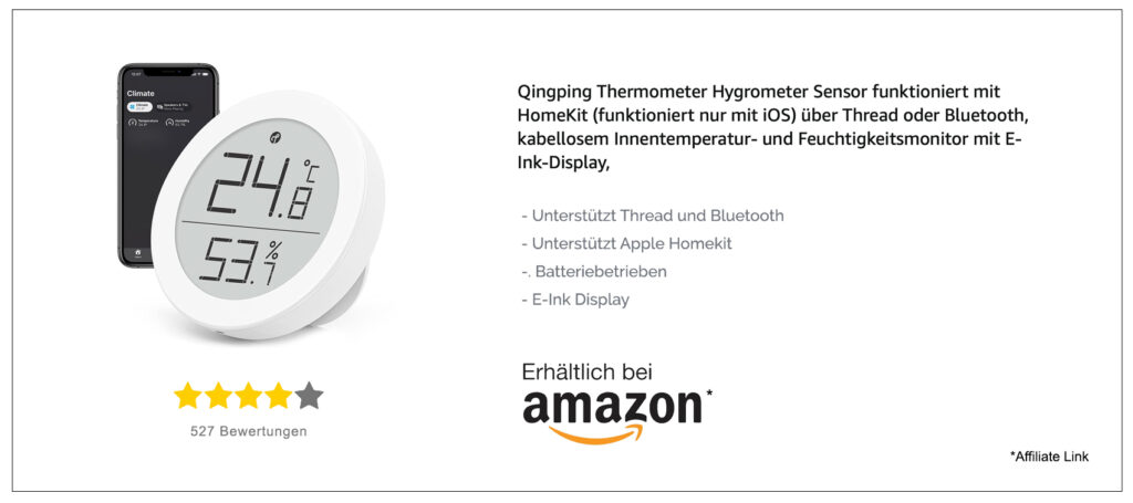 Qingping-Thermometer: HomeKit-Sensor mit Thread angeschaut